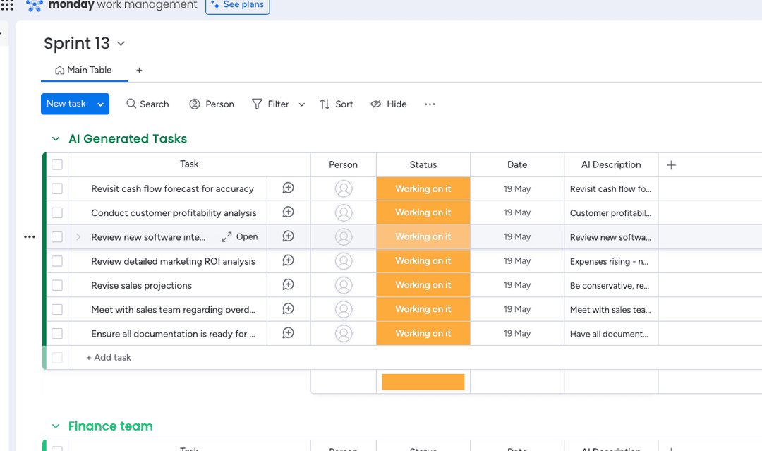 Review generated tasks